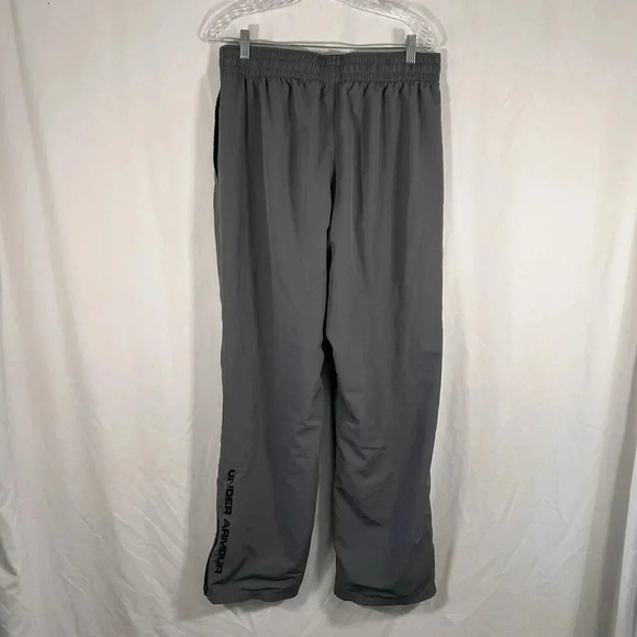 Under Armour Track Pants Men's Large Grey Pull On Drawstring Mesh Lined Pockets - Picture 7 of 13